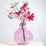 Стеклянная ваза-бутылка Нувола 18 см розовая