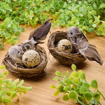 Декоративное украшение Пасхальное Гнездышко Птички Мэнди 7 см, 2 шт