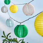 Гирлянда на солнечной батарее Spring Vibes 4.5 м, 8 разноцветных ламп с холодными белыми LED, черный ПВХ, IP44