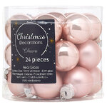 Набор стеклянных шаров 2.5 см розовый бутон mix, 24 шт