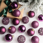 Набор пластиковых шаров Анданте 6 см сливовый, 16 шт
