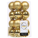 Набор пластиковых шаров Золотой 4 см, 16 шт, mix