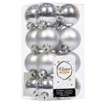 Набор пластиковых шаров Серебряный 4 см, 16 шт, mix