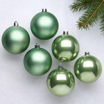 Набор пластиковых шаров Шалфейный 8 см, 6 шт, mix