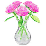 3D пазл Букет в вазе розовый, 15 см, 41 элемент