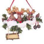 Именная елочная игрушка Лось Хартли и Семья 12*10 см, подвеска