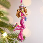 Елочная игрушка В стиле Барби - Вечеринка на роллердроме 10 см, подвеска