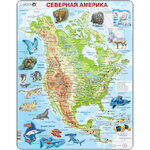 Пазл Карты и Континенты - Северная Америка с животными, 66 элементов, 36*28 см