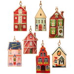 Елочные игрушки Домики - Pont de Molins 10 см, набор 7 шт
