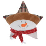 Декоративная подушка-звезда Снеговичок 40 см