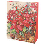 Подарочный пакет Noel de Luxe - Рождественские цветы 32*26 см