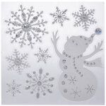 Наклейки для окон со стразами Снежные Чудеса - Снеговик 38*28 см