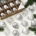 Набор стеклянных шаров Silver Glance 4 см, 12 шт