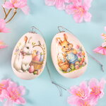 Пасхальные украшения Яйца: Кролики Гоша и Тоша 7 см, 2 шт