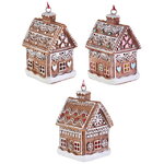 Елочные игрушки Пряничные Домики - Sweet Storm 6 см, набор 3 шт