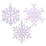 Набор елочных игрушек Снежинки - Lourel Lilac 12 см, 3 шт
