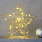 Светодиодная фигура Звезда Монтелло Голден 30 см, 30 теплых белых LED, таймер, на батарейках
