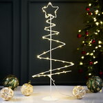 Декоративная светящаяся елка Риверли Вайт 53 см, 46 теплых белых LED ламп, таймер, на батарейках