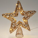 Светящаяся звезда на елку Stellary 28 см, 20 теплых белых микро LED ламп, на батарейках, таймер IP20