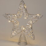 Светящаяся звезда на елку Helston 28 см, 20 теплых белых микро LED ламп, таймер, на батарейках, IP20