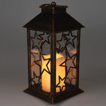 Декоративный фонарик со свечой Lateron: Звезды 28 см, на батарейках, таймер