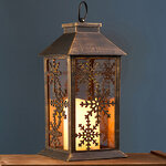 Декоративный фонарик со свечой Lateron: Снежинки 28 см, на батарейках, таймер