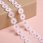 Декоративная лента Ромашка 200*5 см розовая