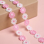 Декоративная лента Гербера 200*5 см розовая