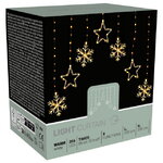 Светодиодная гирлянда бахрома Звезды и Снежинки 2*2 м, 266 теплых белых микро LED ламп, контроллер, таймер, IP44