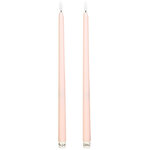 Столовая светодиодная свеча с имитацией пламени Romance 38 см светло-розовая, 2 шт с пультом, таймер, на батарейках