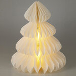 Светящиеся Елочки из бумаги 28 см, 6 теплых белых LED ламп, на батарейках, таймер, 2 шт