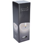 Светодиодная свеча с имитацией пламени Кертон 20 см, белая восковая, на батарейках, таймер