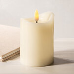 Светодиодная свеча с имитацией пламени Кертон 10 см, слоновая кость, на батарейках, таймер