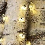 Светодиодная гирлянда на батарейках Привидения Ууу! 15 теплых белых LED ламп, прозрачный ПВХ, IP20