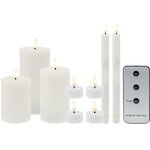 Набор светодиодных свечей Rustic Novel белый, мерцающее пламя, 9 шт, на батарейках, таймер