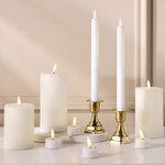 Набор светодиодных свечей Рустик Новел белый, мерцающее пламя, 9 шт, на батарейках, таймер, пульт