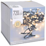 Светодиодная гирлянда Koopman Comfort Steady 54 м, 720 экстра теплых белых LED ламп, зеленый ПВХ, IP44