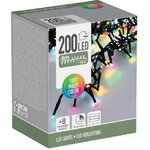 Светодиодная гирлянда Koopman Snake Comfort Macaron на батарейках 4 м, 200 разноцветных Soft Multi LED ламп, зеленый ПВХ, контроллер, таймер, IP44