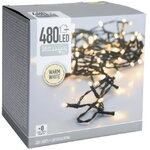 Светодиодная гирлянда Koopman Comfort 36 м, 480 теплых белых LED ламп, зеленый ПВХ, контроллер, таймер, IP44