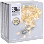 Светодиодная гирлянда Koopman Comfort 24 м, 320 теплых белых LED ламп, прозрачный ПВХ, контроллер, таймер, IP44