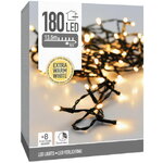 Светодиодная гирлянда Koopman Comfort 13.5 м, 180 экстра теплых белых LED ламп, зеленый ПВХ, контроллер, таймер, IP44