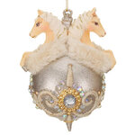 Елочная игрушка Лошади Графства Анжу - Winter Baroque 14 см серебряная