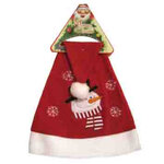 Шапка Деда Мороза с аппликацией - Снеговик 40 см