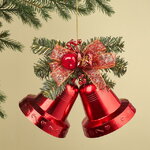 Елочное украшение Колокольчики 12 см красный