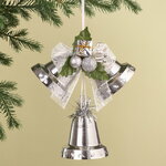 Елочное украшение Колокольчики 20 см серебряный