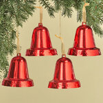 Елочная игрушка Колокольчик 10 см красный 4 шт