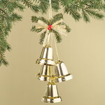 Гирлянда из колокольчиков с бантом 45 см золотая