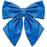 Украшение для уличной елки Бант Роскошный 40 см синий, эко-кожа