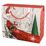 Подарочный пакет-коробка Sweet Christmas - Утро Санты 28*23 см