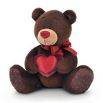 Мягкая игрушка Медведь Choco с сердцем 50 см, Orange Choco&Milk